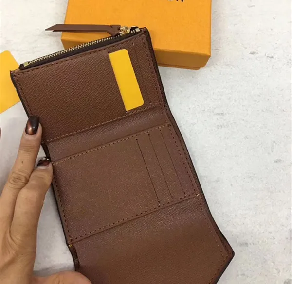 Classic women's handbag high quality leather printed women short wallet candy color bag 41938 zipper pocket Victorine236v