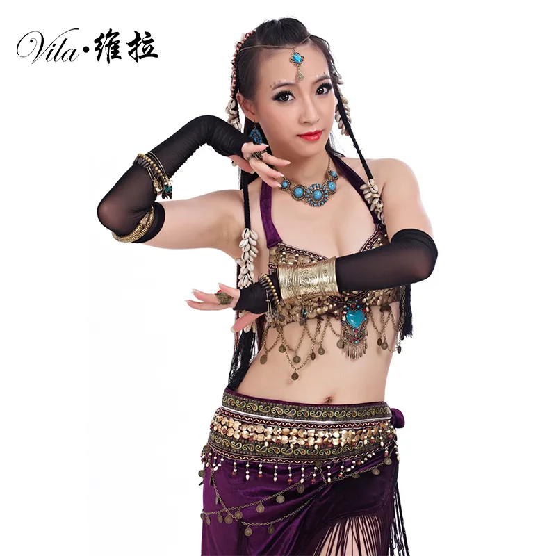 S M L Belly Dancing Clothes Tribal Coins Bra With Tassel Hip Scarf Costume  Set Performance From 37,61 €