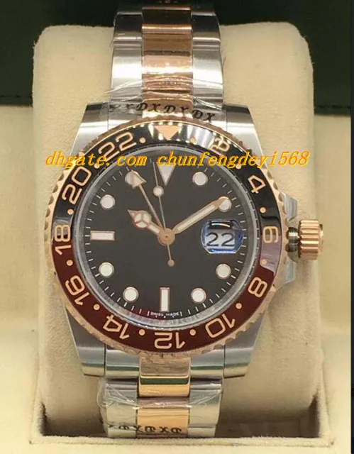 Relógios de luxo II 126711 Stahl / Roségold Conjunto Completo Mai 2018 Nova Cerâmica Bezel Automático Relógio de Pulso dos homens da Marca de Moda