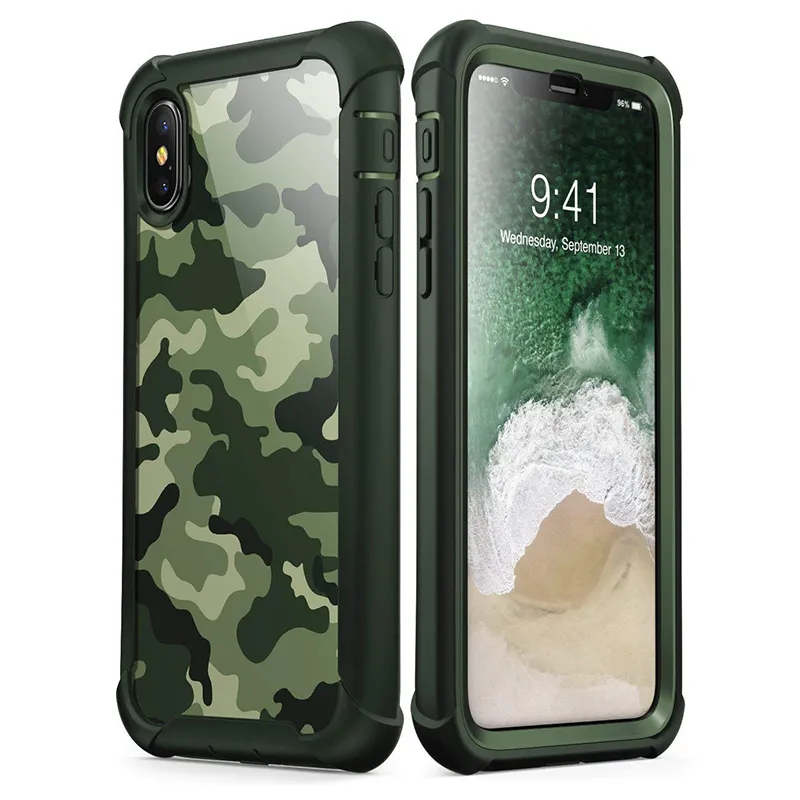 Для Iphone Xs Max Case всего тела мягкие TPU жесткий PC обложка камуфляж телефон случаях для Iphone XR XS Max