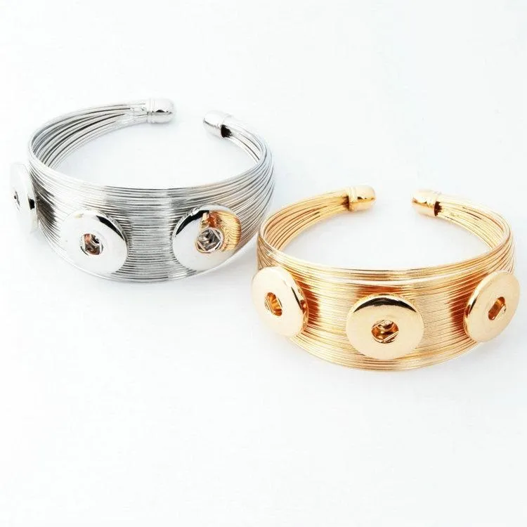 Noosa Bangle High Quality DIY Ginger snap button Bangle For Newest Metal Snap Button Bracelet b108