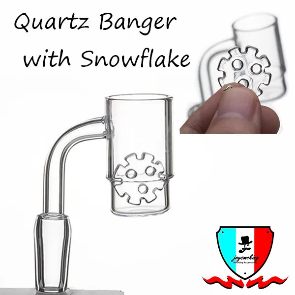 Quartz Banger Inner Snowflake Flat Top rökningstillbehör med 10 mm 14mm 19mm hane/kvinnlig polerad fog för glasbong dab riggar