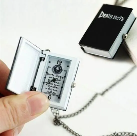 Kvinnor Mens Quartz Pocket Watch 1 PC Vintage Watch Halsband Bronze Death Note Unisex Watch Pendant On Chain hela 30M15319M