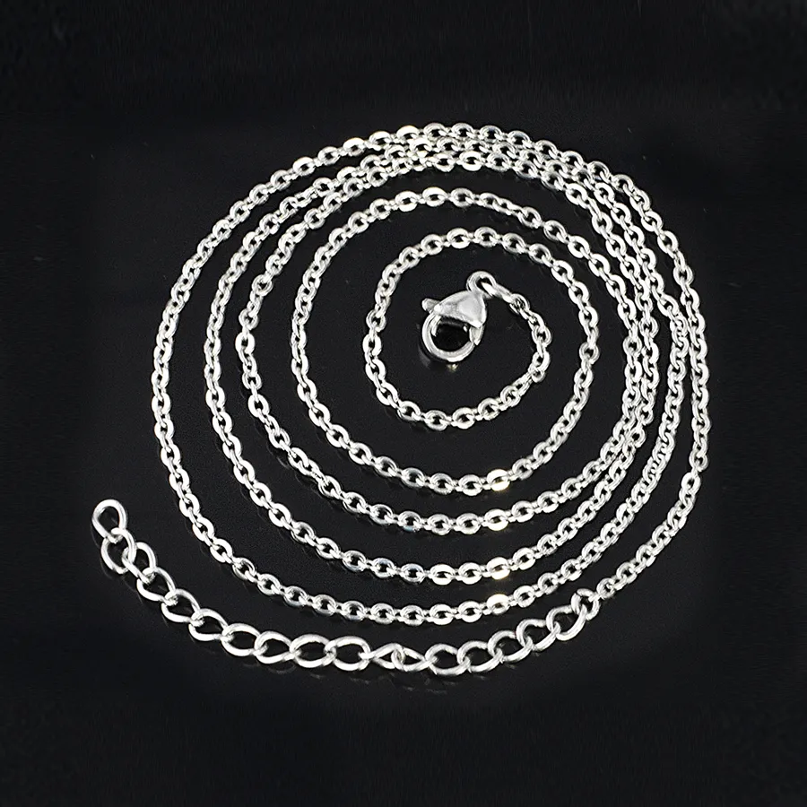 Silver Color length about 60cm+other parts 5cm chain Necklace Chains stainless steel for DIY Jewelry Making Materials