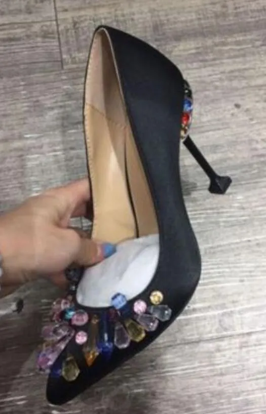 2018 Nuove donne paillettes tacchi a spillo tacco alto pompe di diamante scarpe da festa strass pompe scarpe da sposa scarpe da sposa di cristallo