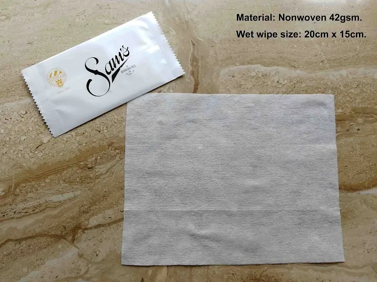Étiquette personnalisée, lingettes pour les mains pré-humidifiées, serviettes emballées individuellement, promotion de tissus humides non tissés personnalisés d'épaisseur supplémentaire, livraison gratuite par FEDEX