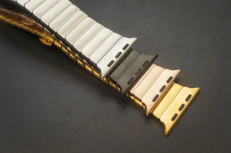 Mode lyxigt rostfritt stål rem för Apple Watch Band 42mm 38mm länkarmband metallfjärilspänne vaktband för IWATCH 321419149