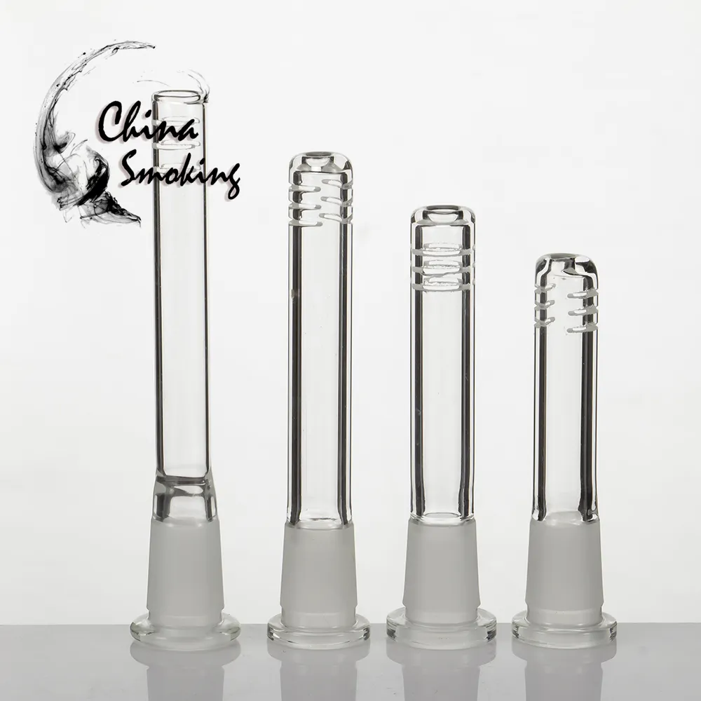 Üretici Glass Downstem 14-18 dişi Cam Bong Aksesuarı Downstem, 6 kesimli DropdownN Farklı Uzunlukta 8 Boyut