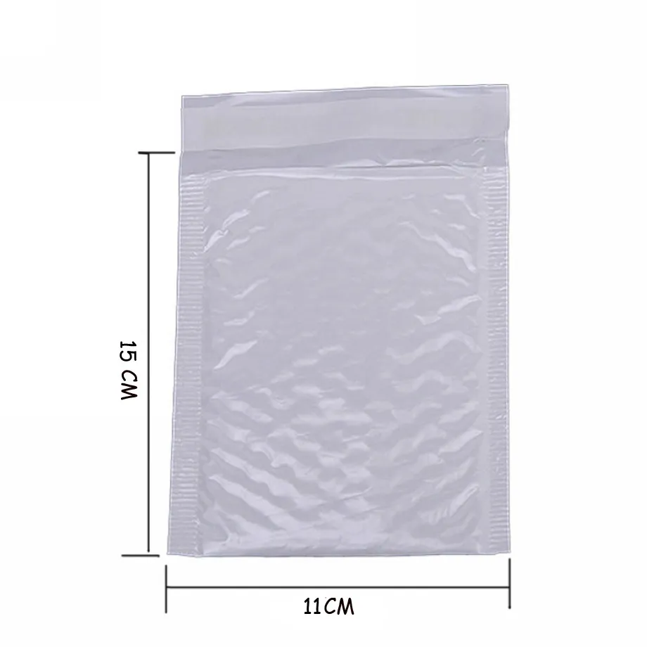 Atacado- 10x Kawaii impermeável branco pérola filme Bubbel 11 * 15 Envelope Bulle Bolsa Mailer Pacotor Acolchoado Envelopes Com Bolha Mailing Bags