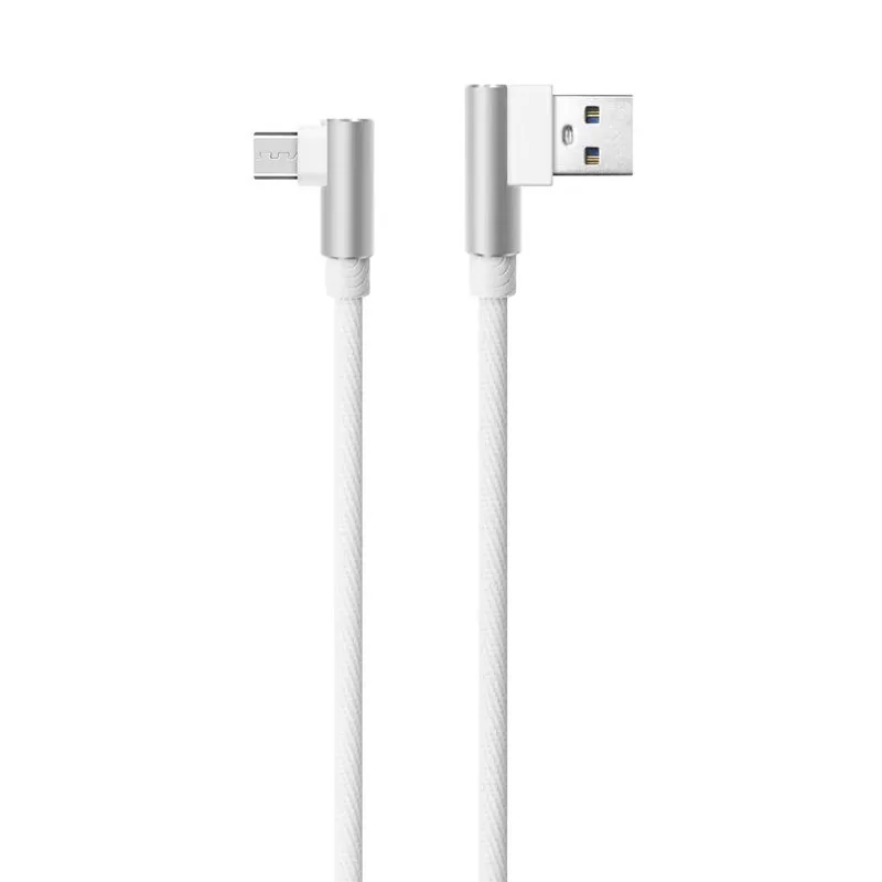 90 graders rätvinklig typ C-kablar Micro USB-kabel Snabbladdning Laddarsladd Kabel 1m/3ft Universal för Android-kabel