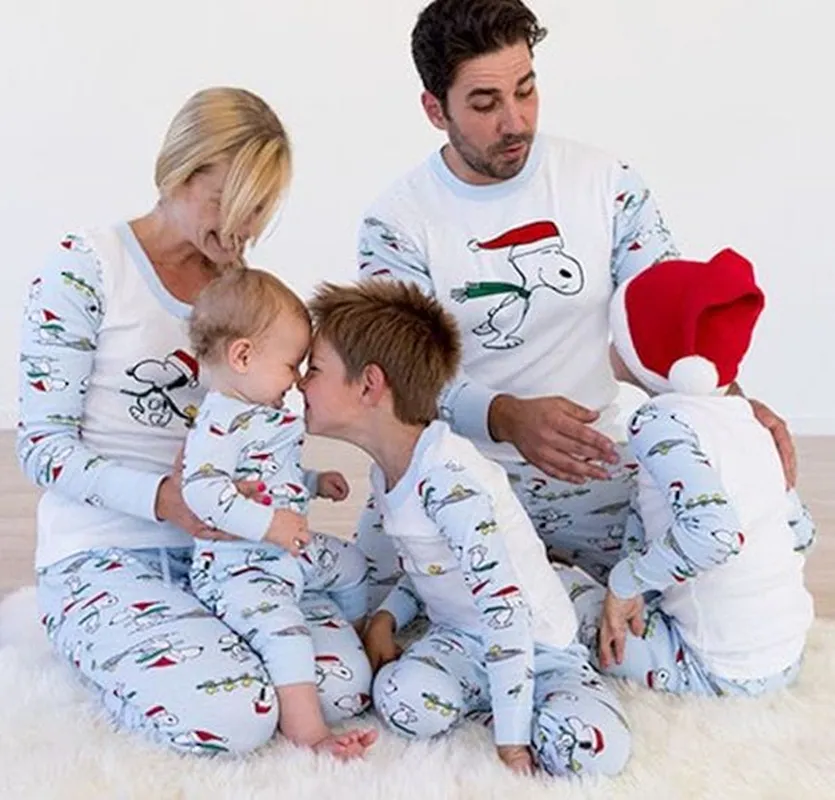 Ensemble de pyjamas de Noël pour la famille Pjs assortis Vêtements de nuit  de vacances Couples Pyjamas Parent-Enfant Pyjamas de Noël 