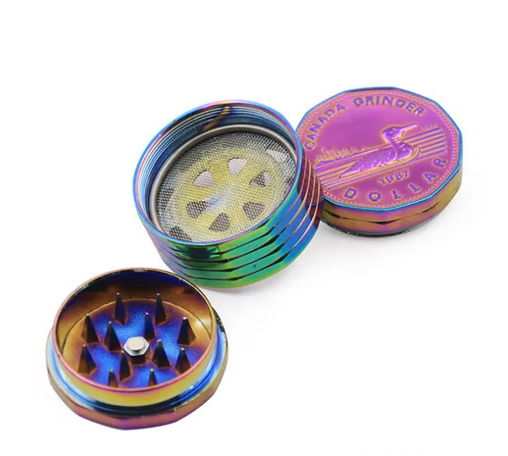 Three layers of zinc alloy cigarette lighter 42MM coin modeling manual dazzle grinder smoking set