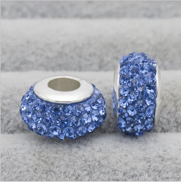 Pandora Bracelets에 맞는 Crystal Shambala Disco Ball Silver Charm Bead Bead Bead Bead Beads 도매 DIY 유럽 스털링 목걸이 보석