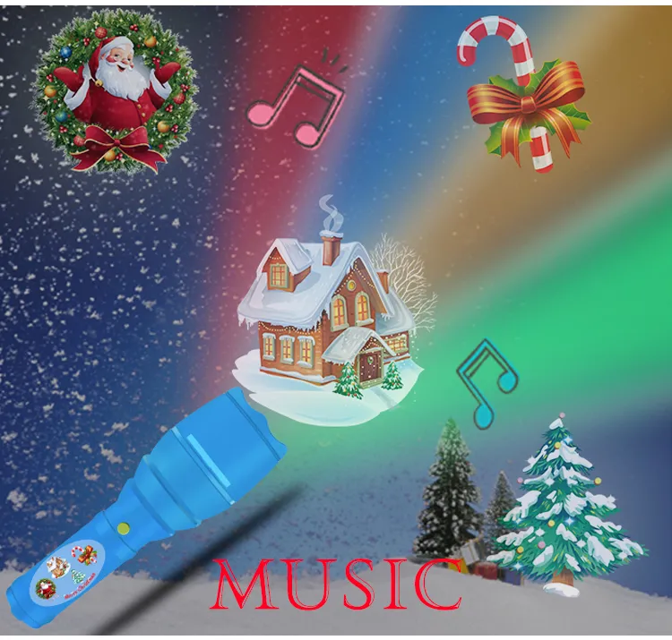 12のパターン投影懐中電灯音楽スノーフレークライトクリスマスLEDパーティーランプ充電式カードプロジェクターの祭りの装飾の埋立地