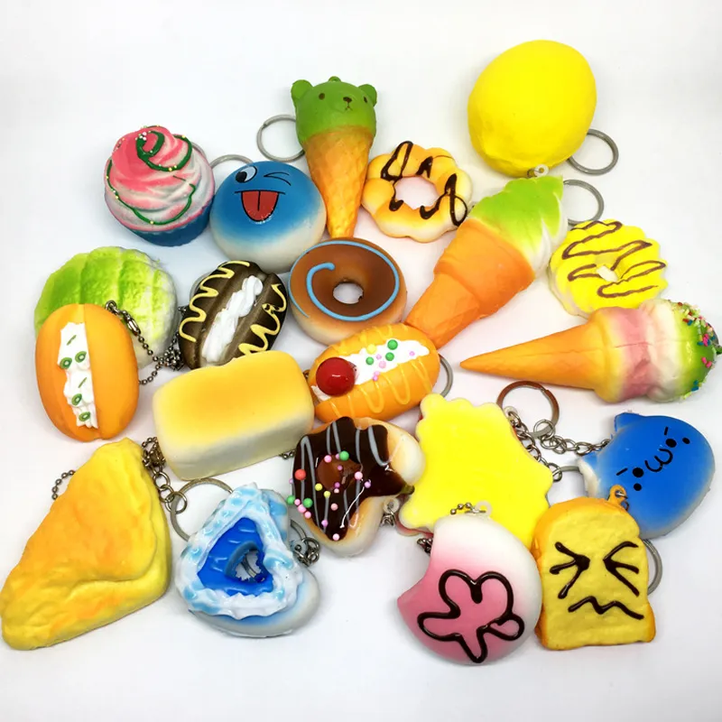 Hot Kawaii Squishy Rilakkuma Donut Soft Squishies Cute Phone Straps Bag Charms Slow Rising Squishies Jumbo Buns Phone Charms Gift Free Ship