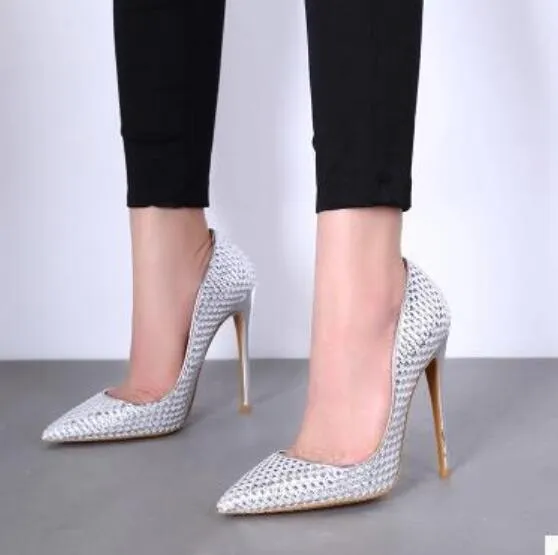 2017 donne pompe tacco sottile 12 cm punta a punta scarpe da sposa nastro specchio leatehr vestito scarpe moda signore tacchi alti