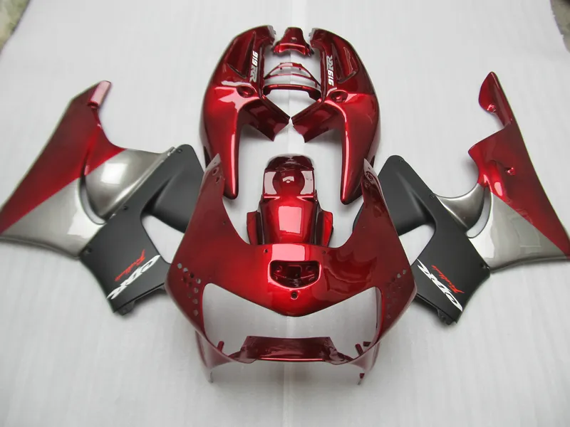 Hot vente carénages pour Honda CBR900RR CBR919 1998 1999 argent kit rouge carénage noir CBR919RR 98 99 BQ33