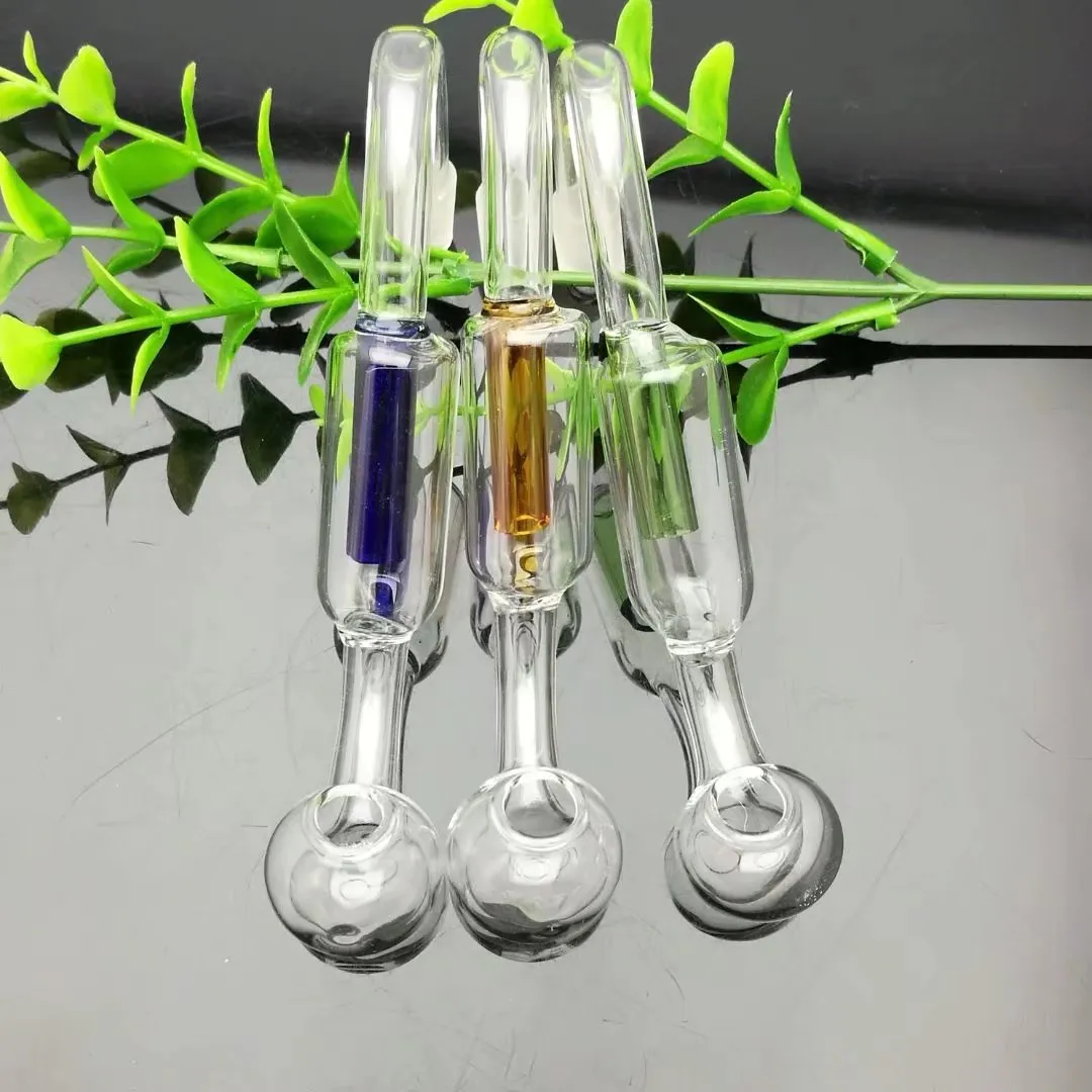 Double filtering pot Wholesale bongs Oil Burner Pipes Water Pipes Glass Pipe Oil Rigs Smoking, 