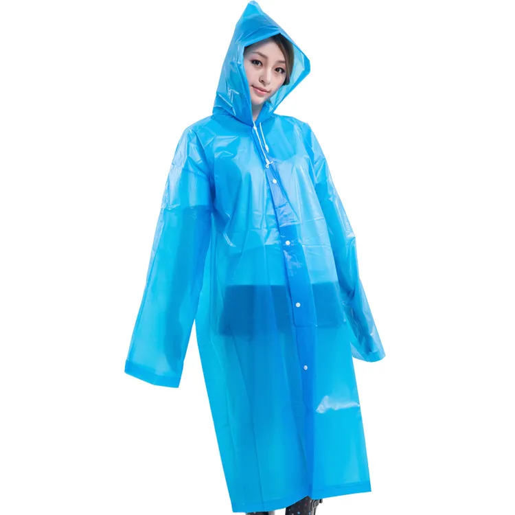 9色防水使い捨てレインコートPE Unisex Raincoatsワンタイムポンチョ雨水家具雨コートレインウェアレインコートフードアダルト