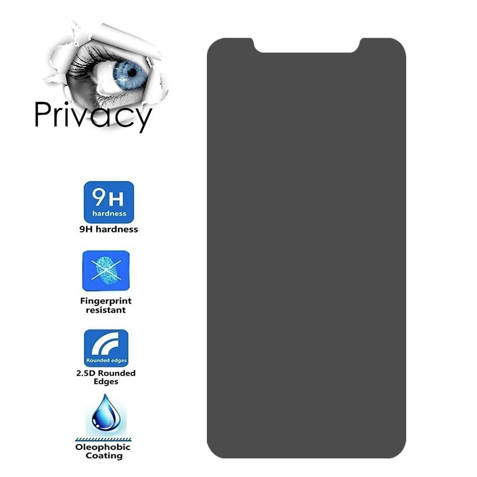 Anti Spy Privacy Screen Protector Glass för iPhone 15 14 13 12 11 XS Max XR Hemperat Glass Inget paket med rengöringssats