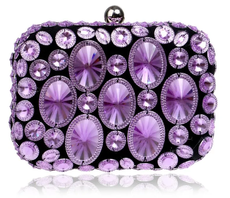 ヨーロッパとアメリカの小さいダイヤモンドバッグ美しいカラフルな樹脂と女性のためのダイヤモンドのハンドバッグ