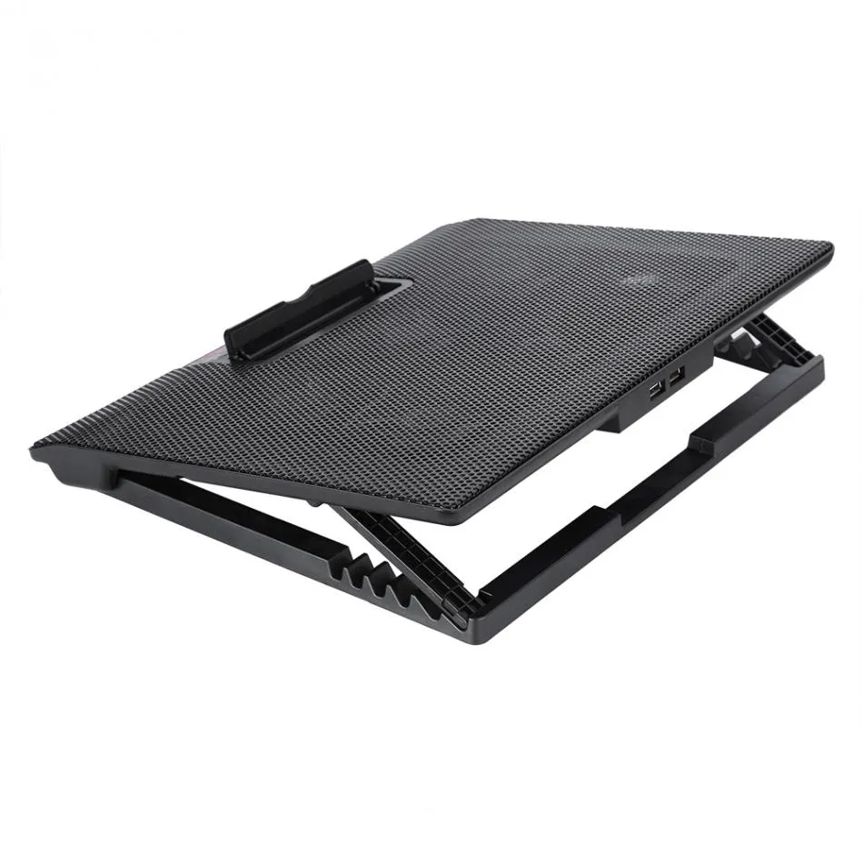 Universal Under 17inch Laptop Notebook Cooler Cooling Pad Base USB Fans Adjustable Angle Mounts with Holder Stand 