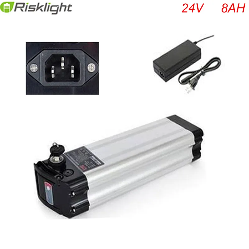 Bodemontlading Super Kwaliteit 24V 8AH-batterij Lithium Ion 24Volt Silver Fish Batterij voor E-Moto Batterij met BMS + Charger