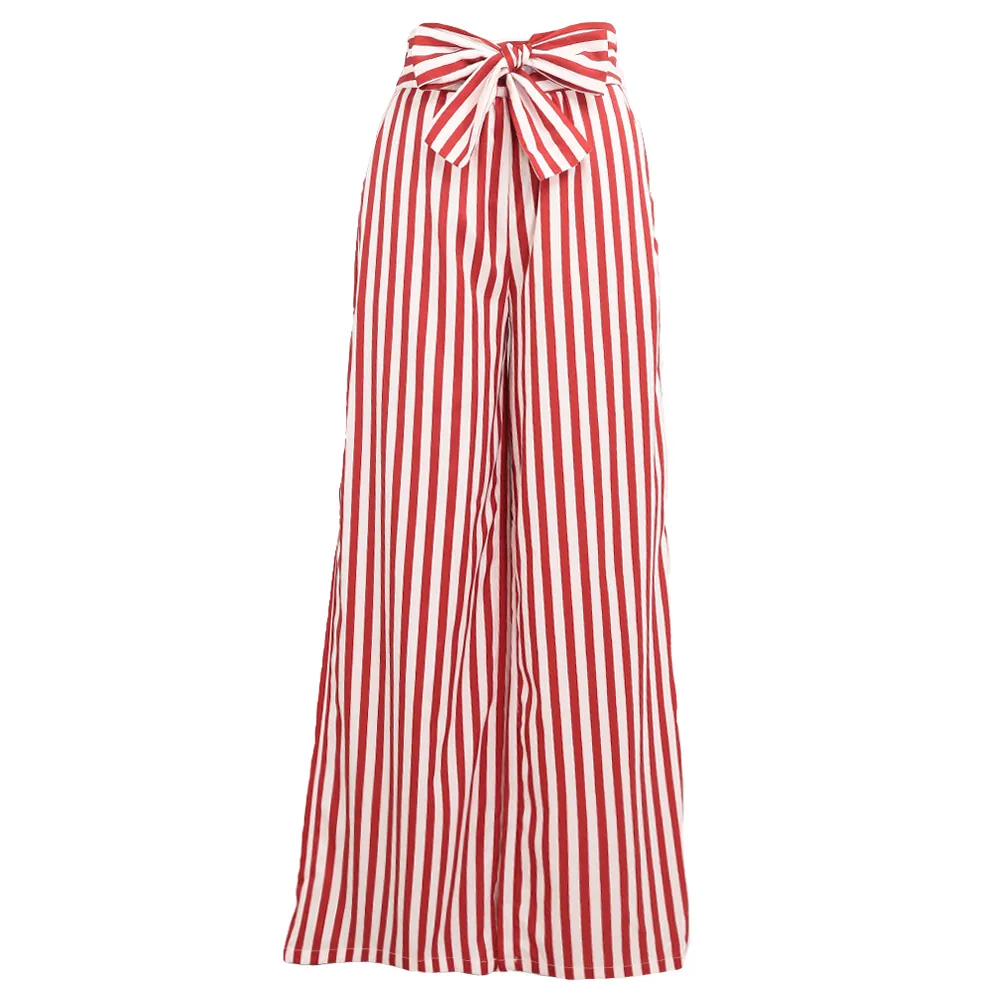 High Waist Contrast Striped Wide Leg Pants With Bow Tie Maxi Dress For  Women Perfect For Casual Spring And Autumn Parties S18101604 From  Xingyan01, $13.71
