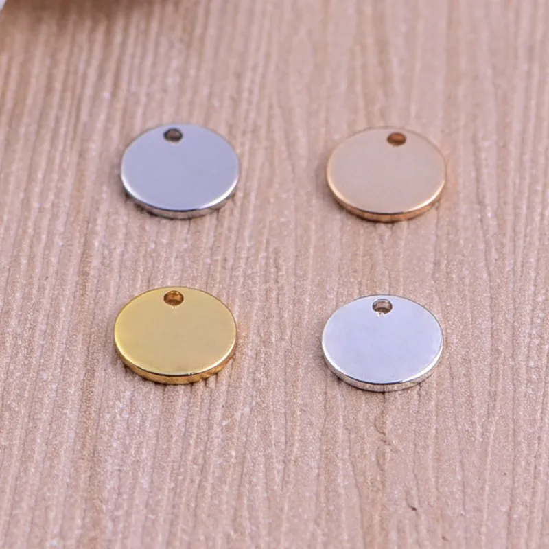 fashion 8mm Plated Round Disc charms pendant, good for DIY craft, jewelry making