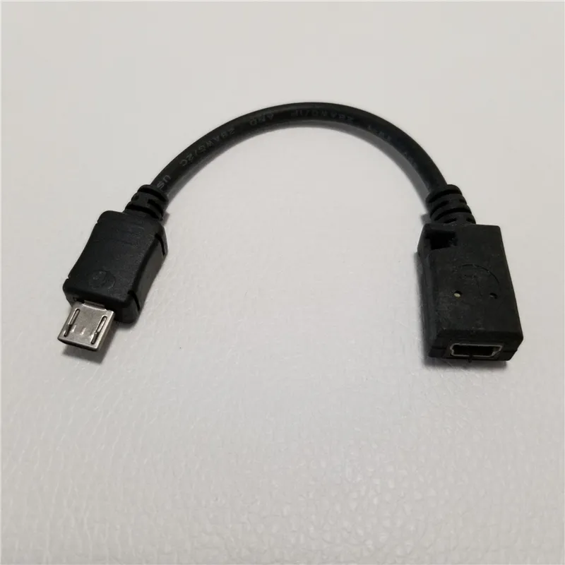 Micro USB Male To Mini USB Female USB Adapter Data Computer Cable Black 10cm From Ssupplier, 0.