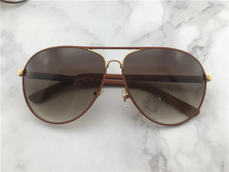 2887S Pilot Sunglasses Brown Leather Frame /Brown Shades Sonnenbrille Men Sunglasses Glasses Shades New with box