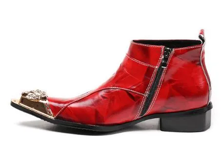 Mens red ankle clearance boots