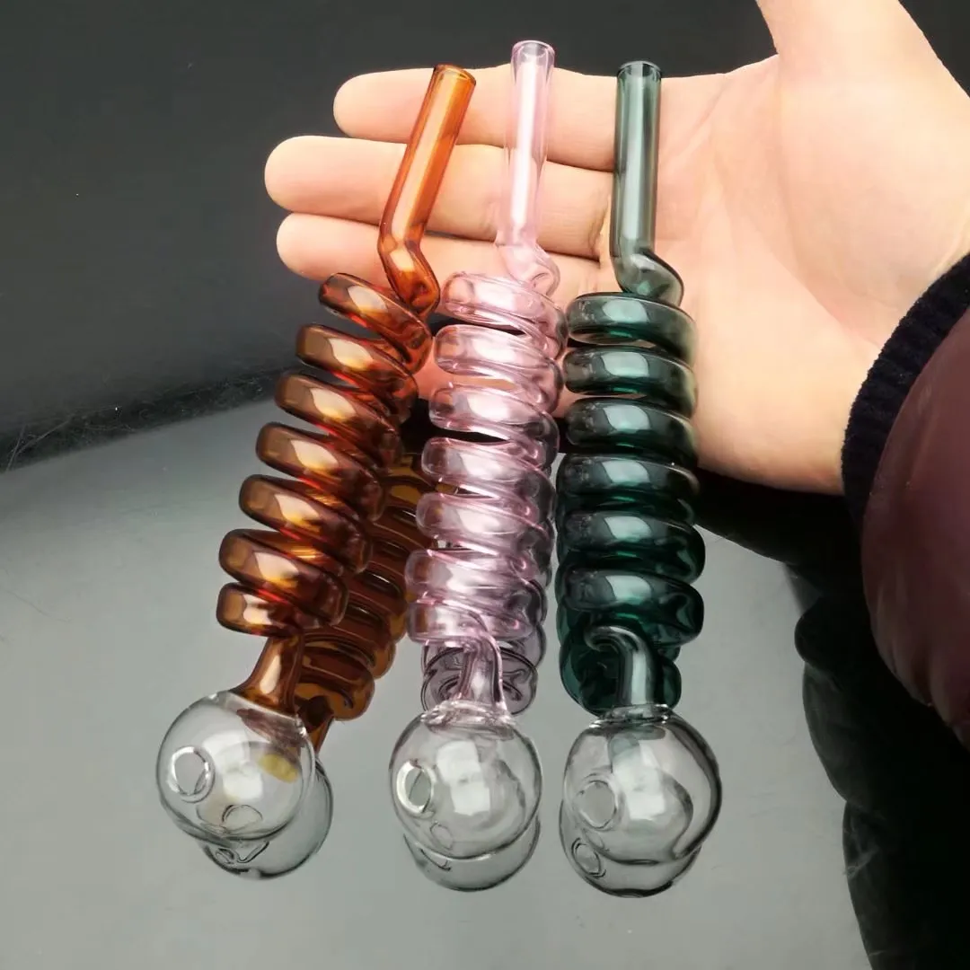 Multi Color Spiral Glass Pot grossistglas Bongs Oil Burner Glass Vatten Rör Oiligar Rökning, olja.