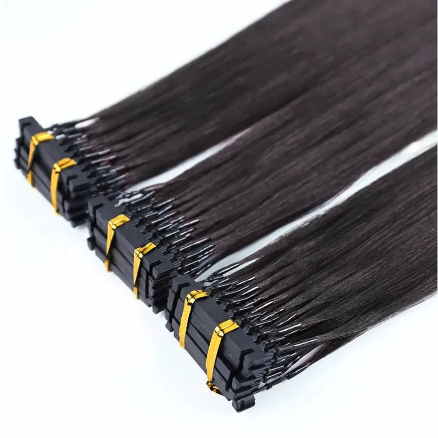 Bästsäljande produkter Högkvalitativ snabb 6d Remy Pre Bonded Human Hair Extensions, Micro Ring Extensions, 6D Hair Extensions