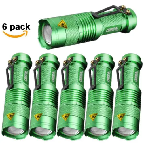 6PCS Q5 300 Lumens Mini LED ficklampa 3 lägen Zoom ficklampa Torch Lantern AA 14500 Vattentät cykling framljus