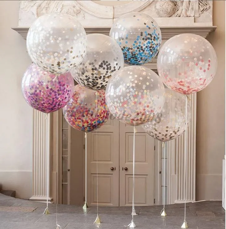 Decoration 36inch Large Confetti Balloon Multicolor Latex Balloons Birthday Party Romantic Wedding Party Supplies