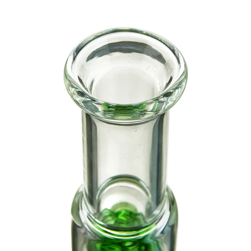 Green Blue Condenser Coil Freezable Beaker Bong Dab Rigs Water Pipes Build A Straight Tube Bong Glass Vattenrör 18,8 mm fog