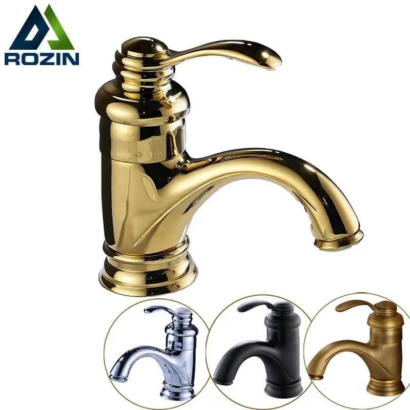 Rubinetto per lavabo in ottone con montaggio su piattaforma di spedizione gratuita Rubinetto per lavabo corto per lavabo da bagno Rubinetti per lavabo con acqua calda e fredda Maniglia singola