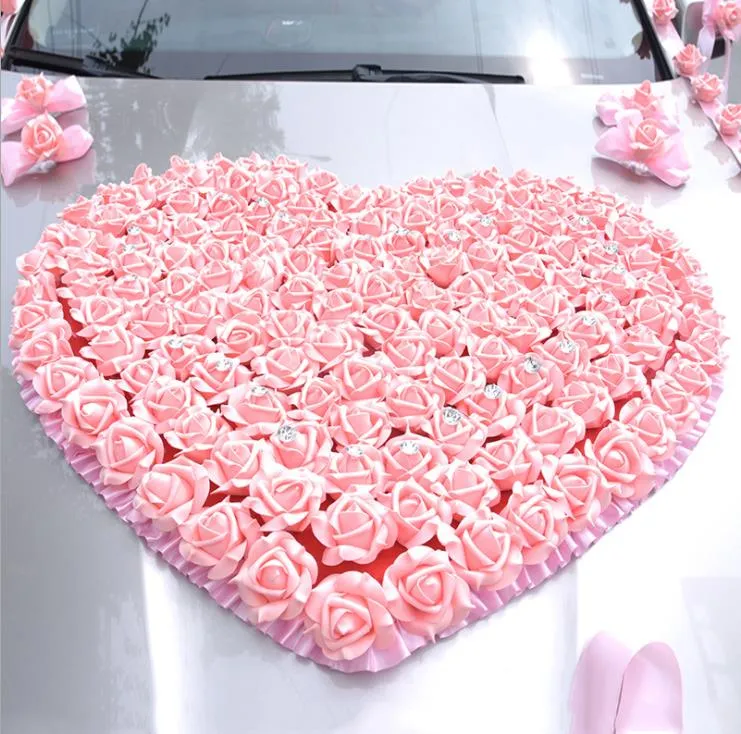 Wedding Car Front Flower Decoration, Simulation Simulation