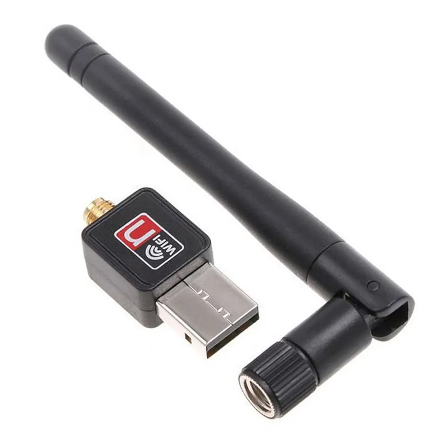 Mini 150Mbps USB WiFi Wife Adapters Networking Card LAN Adapter z anteną 2DBI do akcesoriów komputerowych 100 sztuk / partia Darmowy DHL