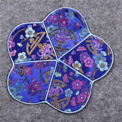 Luxe kersenbloesem Koffie Coaster Cup Placemat Natuurlijke Mulberry Silk Mat Dining Tafel Pad Chinese Stijl Vintage Pallet Coasters 26x26 cm