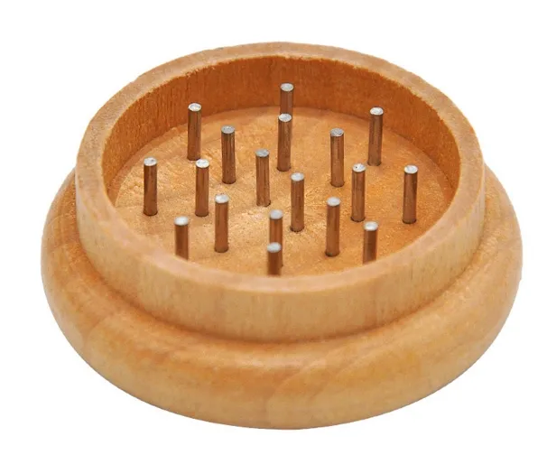 Wooden Tobacco Grinder Herb Spice Handle Grinder Crusher 53mm 2 Parts for Smoking Rolling Machine Smoking Pipe Supplier