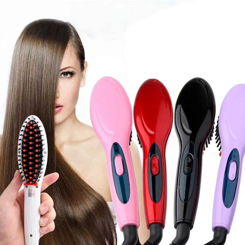 Plancha de pelo eléctrica, cepillo para el cuidado del cabello, peine, masajeador automático, plancha alisadora, plancha de pelo simplemente rápida