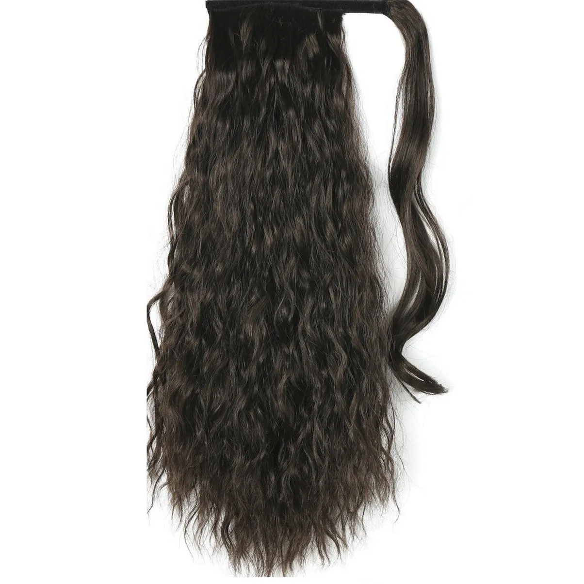24 inch 160g lange krullende golvende zwarte bruine paardenstaart verlengstaart vrouwen 4 kleuren lange broodjes klauw wrap haarpony staart haarstukje