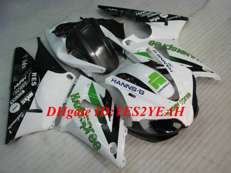 طقم دراجة نارية عالي الجودة لياماها YZFR1 98 99 YZF R1 1998 1999 YZF1000 ABS أخضر أبيض أسود Fairings set + Gifts YS14