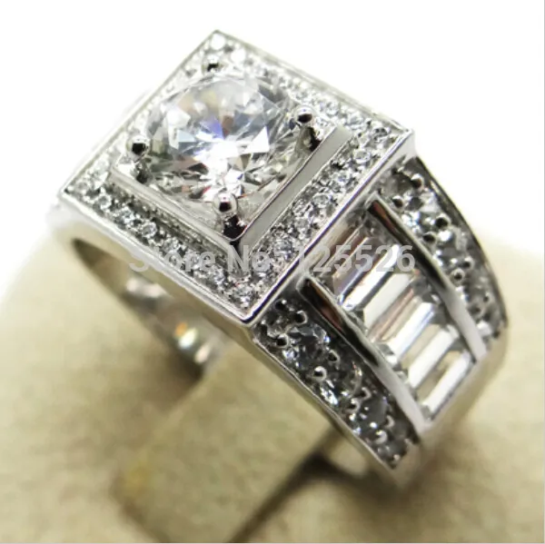 choucong Größe 7–13, Noble Jewellery Herren-Ehering, 925er Sterlingsilber, gefüllt mit Diamanten, Geschenk, kostenloser Versand