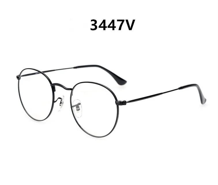 Quality 447VB Unisex glasses frame fashion metal Retro-vintage round full-frame prescription eyewear with full-set case OEM factory price