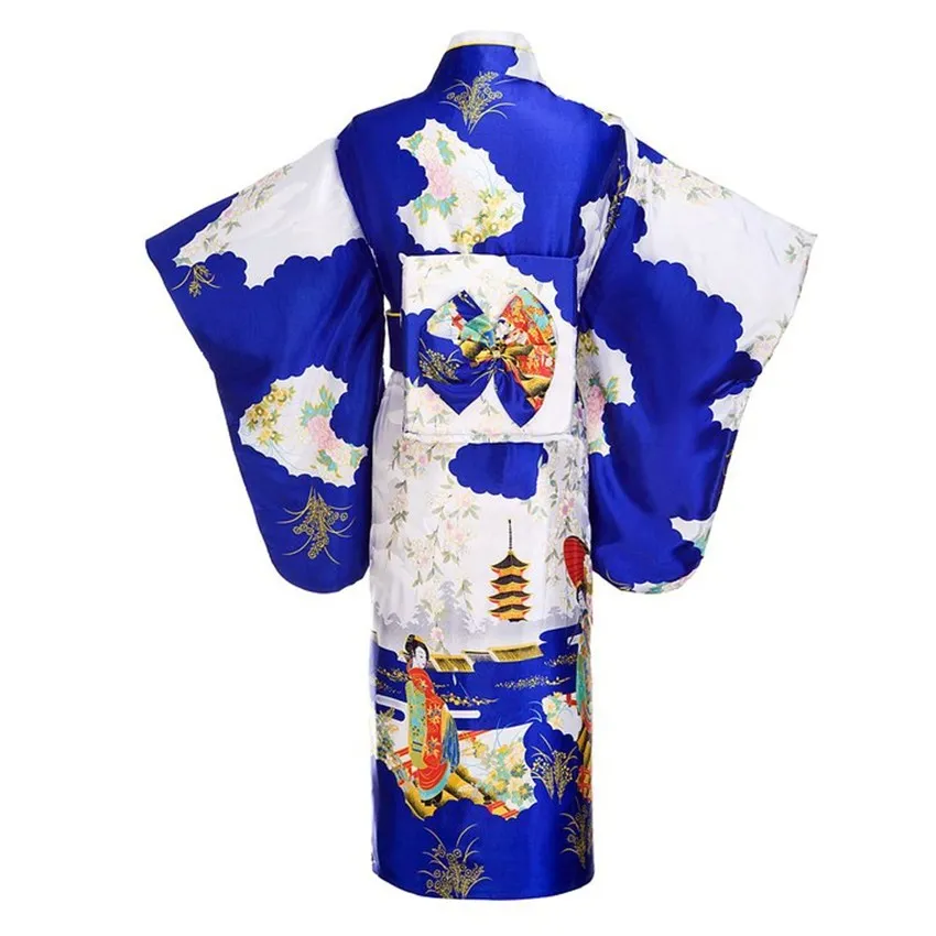 blue japanese kimono dress 113 Japanese Kimono