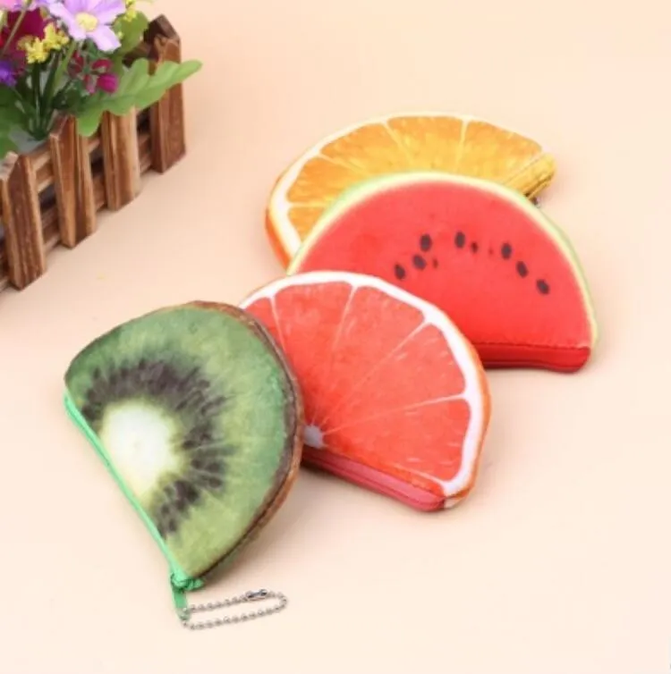 10cm Tatlı Yaz Meyveleri Hediye Para Çanta Limon Ananas Peluş Lady Kız Coin Çanta Cüzdan Kılıf