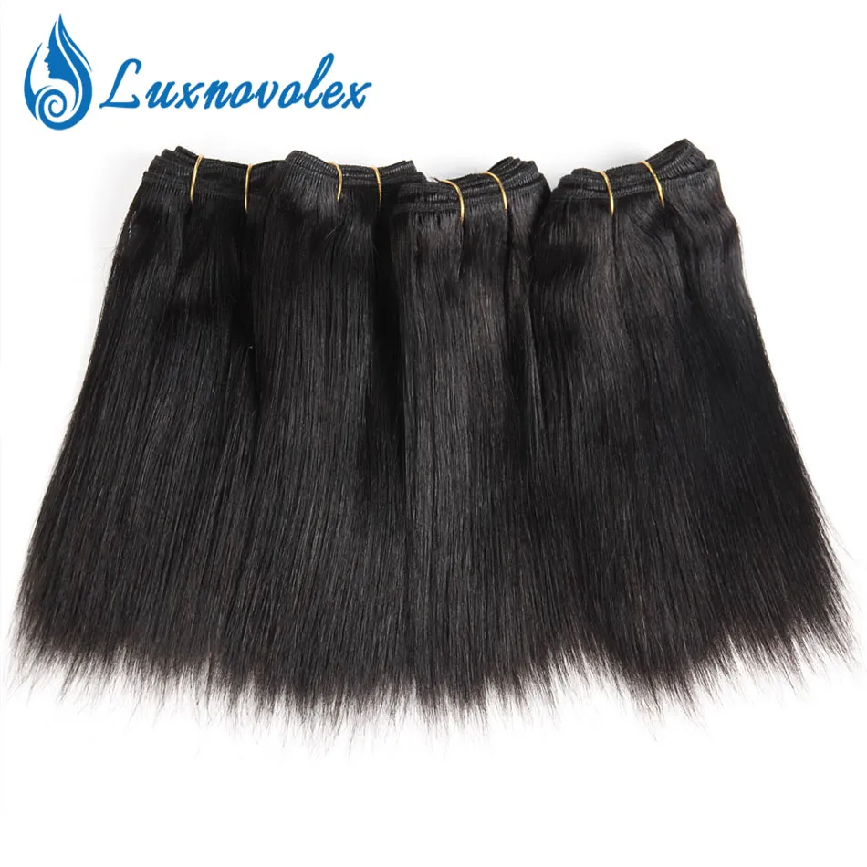 Braziliaans steil haar 6 bundels Maleisisch Peruaans Indiaas kort echt haar geweven bundels 8 inch 50 g Bundel totaal 300 g natuurlijk Co5976382